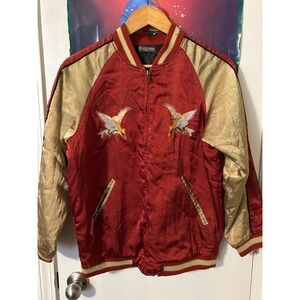 D-Clutch Yokosuka Souvenir Jacket Red Gold Eagle Embroidered Sukajan Mens 150